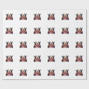 Papel De Presente Bulldogs Franceses de Natal Frenchie de Natal