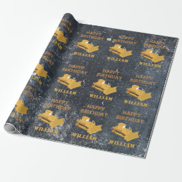 Papel De Presente Bulldozer Construtor Truck Birthday Boy