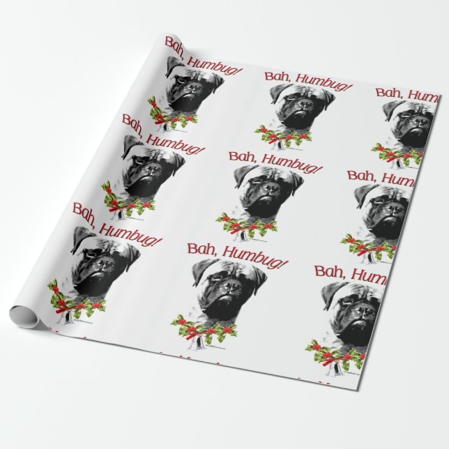 Papel De Presente Bullmastiff Bah Humbug T-Shirt (Desenrolado)