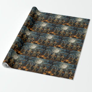 Papel De Presente Bullmastiff Halloween Assustador