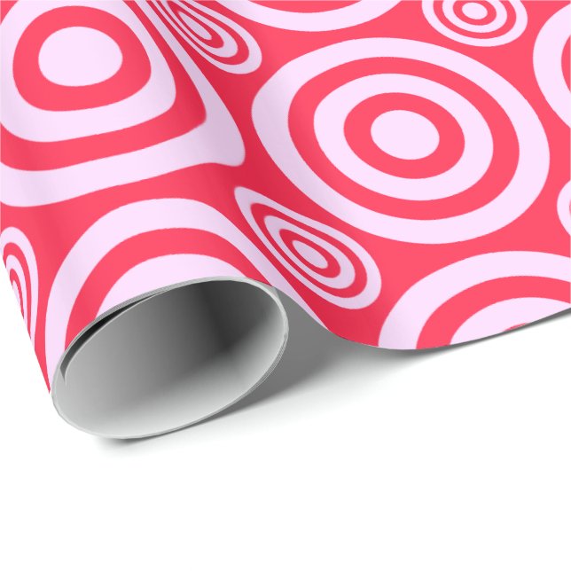 Papel De Presente Bullseye-Gift Wrap-Pink-White (Ponta do rolo)