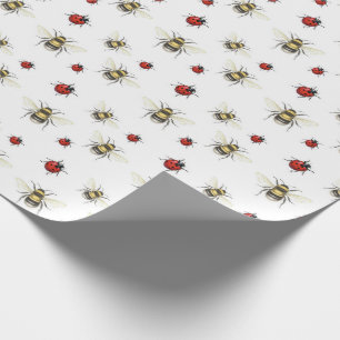 Papel De Presente Bumble Bee & Ladybird Wraping Paper Wraps Wraps