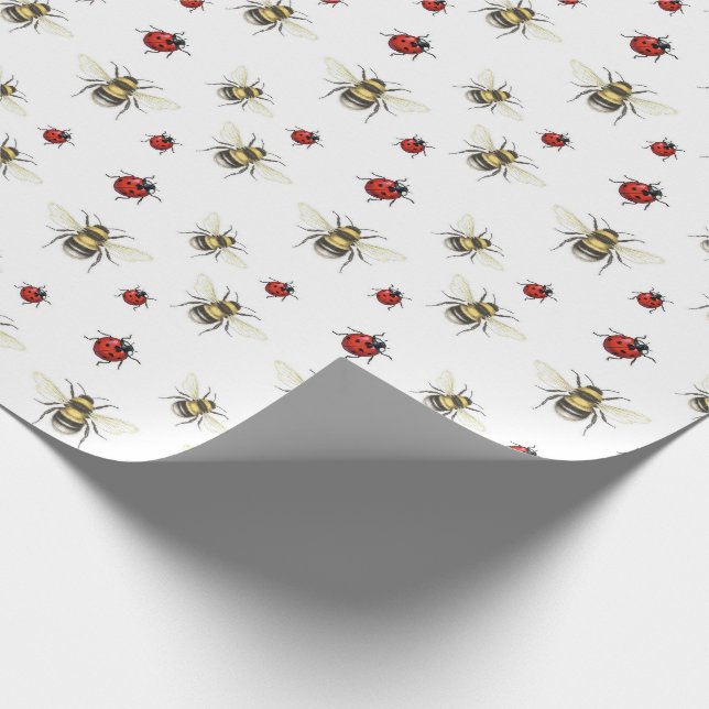 Papel De Presente Bumble Bee & Ladybird Wraping Paper Wraps Wraps (Ponta)