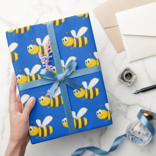 Papel De Presente Bumblebee em azul