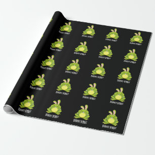 Papel De Presente Bunny Ribbit Engraçado Sapo Coelho Pun Escuro BG