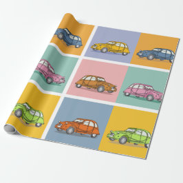 Papel De Presente Buntes Oldtimer 2cv Ente Muster
