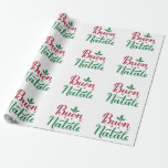 Papel De Presente Buon Natale Red e Green Christmas<br><div class="desc">Livro de Natal Bold Red e Green Italiano.</div>