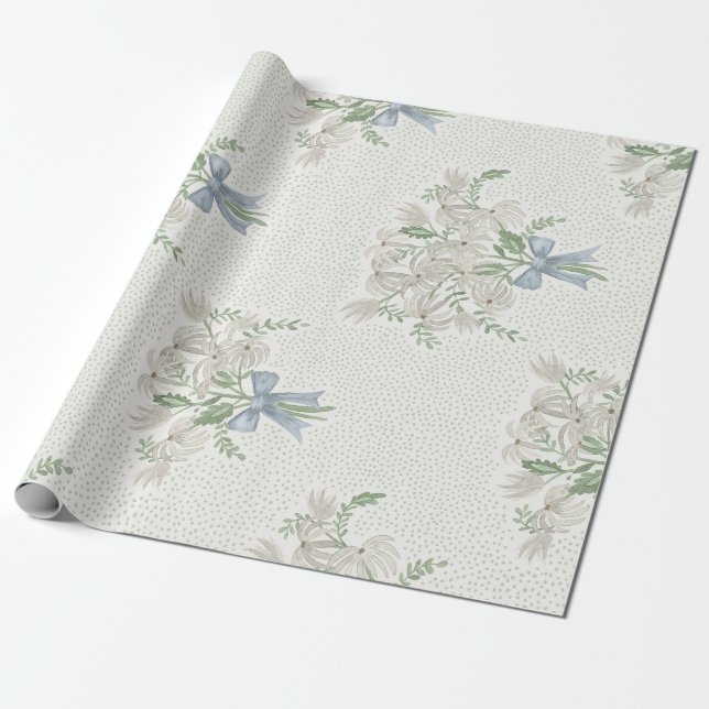 Papel De Presente Buquê cinza (Desenrolado)