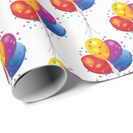 Papel De Presente buquê de balões de aniversário em branco
