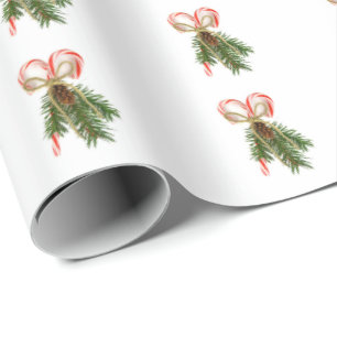 Papel De Presente Buquê de Cana de Açúcar e Pinheiro
