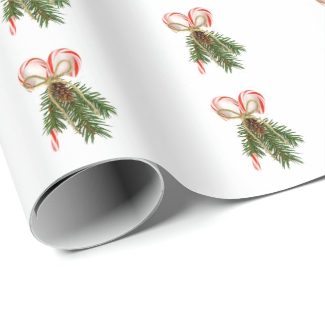 Papel De Presente Buquê de Cana de Açúcar e Pinheiro (Ponta do rolo)