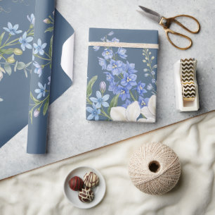 Papel De Presente Buquê de Flores de Orquídea, Floral Aquarela 