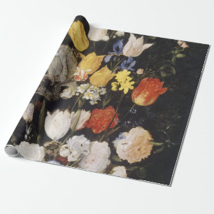 Papel De Presente Buquê de Flores em um Vaso Terrestre (1610)
