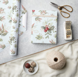 Papel De Presente Buquê de Natal com amora