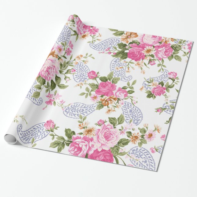 Papel De Presente Buquê de Rosas (Desenrolado)