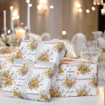 Papel De Presente Buquê do Flores para casamentos Personalizar Nomes<br><div class="desc">Buquê do papel de moldagem de corte personalizado de nomes do Flores para casamentos</div>