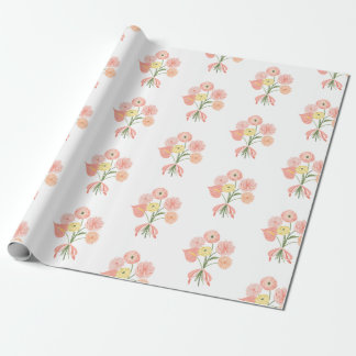 Papel De Presente Buquê floral de pré-coloração aquosa