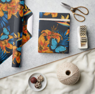 Papel De Presente Buquê tropical