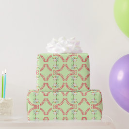 Papel De Presente Buquê Vermelho Verde de Natal Moderno