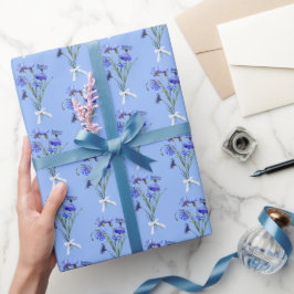 Papel De Presente Buquês de Cornflower azuis