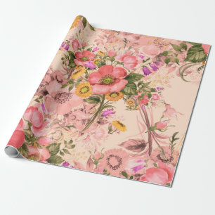 Papel De Presente Buquês de padrões sem costura de rococo. Belo buqu