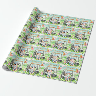 Papel De Presente Buraco em uma primeiro aniversario Cachorro de Gol