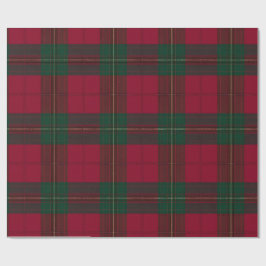 Papel De Presente Burgundy and Green Plaid Tartan Wrapping Paper