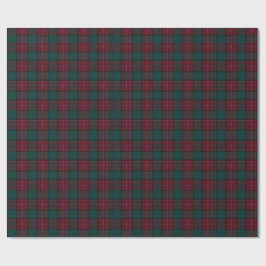Papel De Presente Burgundy and Hunter Green Tartan Wrapping Paper
