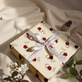 Papel De Presente Burgundy Cherries & Sweet Script – Valentine
