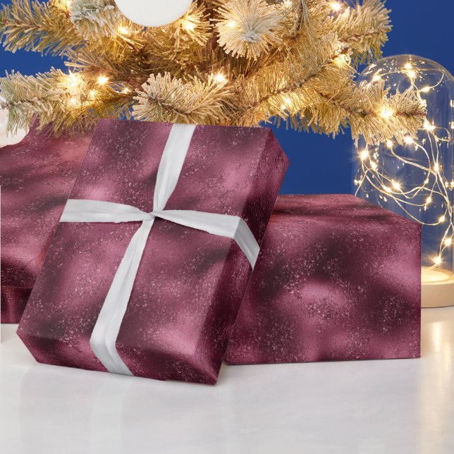 Papel De Presente Burgundy Cherry Glitter Glitz (Feriados)