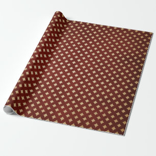 Papel De Presente Burgundy e Kraft Retro Natal