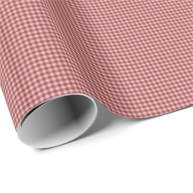 Papel De Presente Burgundy Gingham-GIFT WRAPPING PAPEL (Ponta do rolo)
