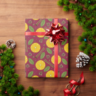 Papel De Presente Burgundy picante de vinho de bolor de Natal