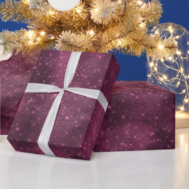 Papel De Presente Burgundy Sparkle (Feriados)