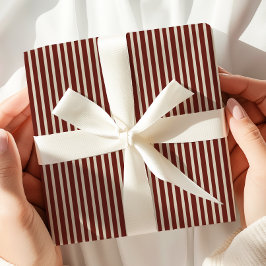 Papel De Presente Burgundy Striped