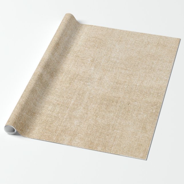 Papel De Presente Burlap Rustic Khaki Tan Wrappaper (Desenrolado)