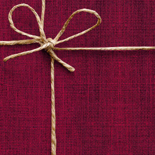 Papel De Presente Burlap Rustic Simple Magenta Burgundy Realista