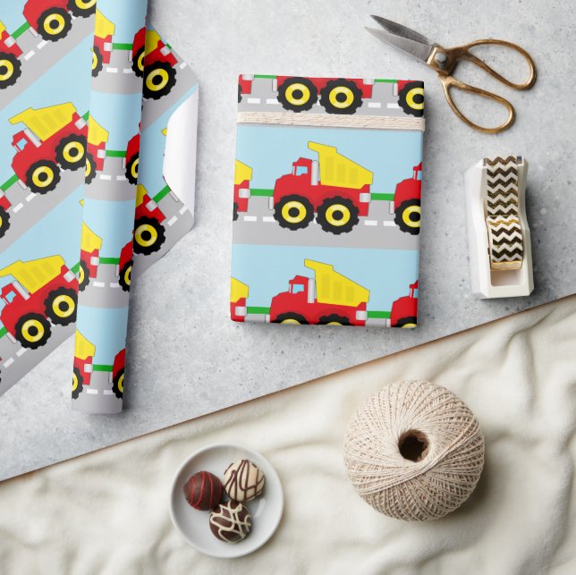 Papel De Presente Burquina de Construção para Meninos (Artesanato)