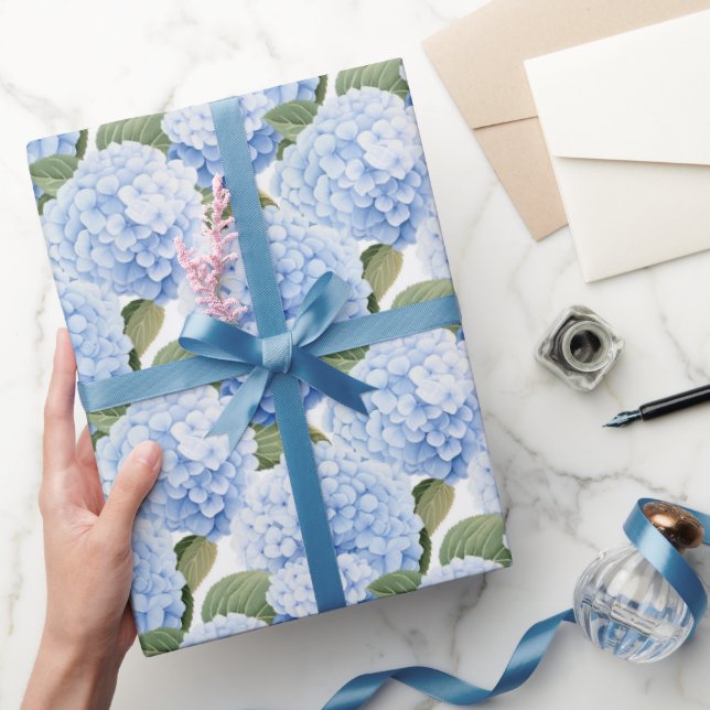 Papel De Presente Burst do Flor Azul (Presentear)