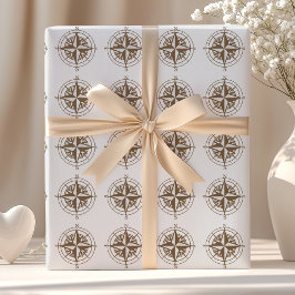 Papel De Presente Bússola Vintage