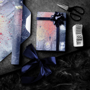 Papel De Presente Butterfly Grunge Love   Tinta cor de laranja acast