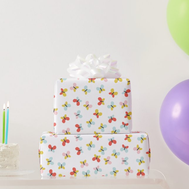 Papel De Presente Butterfly Pattern  (Presentes para festas)