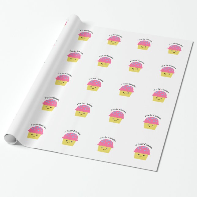 Papel De Presente C é para Cupcake (Desenrolado)