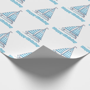 Papel De Presente Cabana Sail Feliz Aniversário
