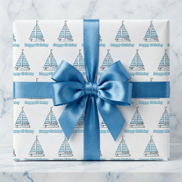 Papel De Presente Cabana Sail Feliz Aniversário
