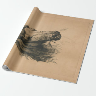 Papel De Presente Cabeça de Cavalo (por Heywood Hardy)