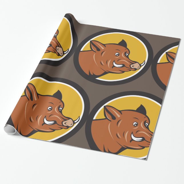 Papel De Presente Cabeça de Javali (Desenrolado)