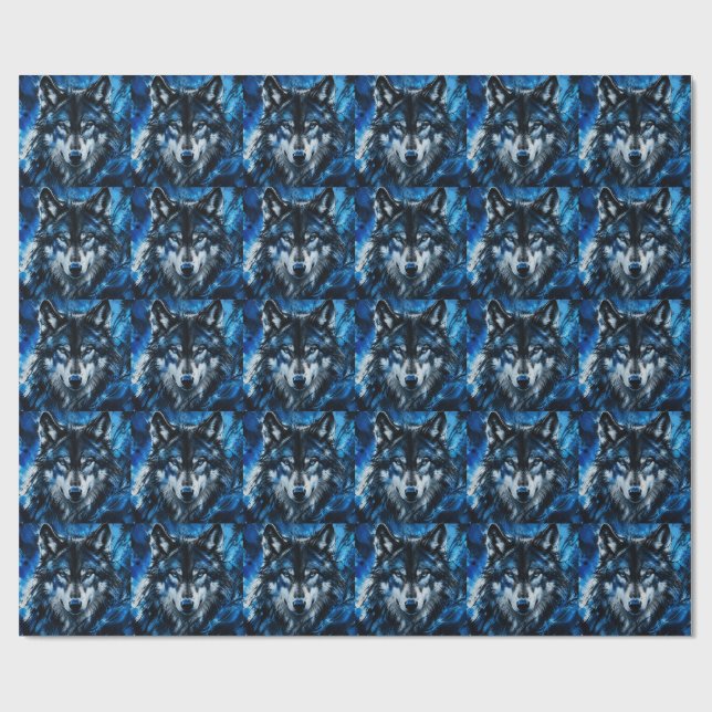 Papel De Presente Cabeça de lobo (Aberto)