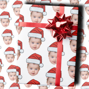 Papel De Presente Cabeça de Papais noeis de Fotografias Personalizad