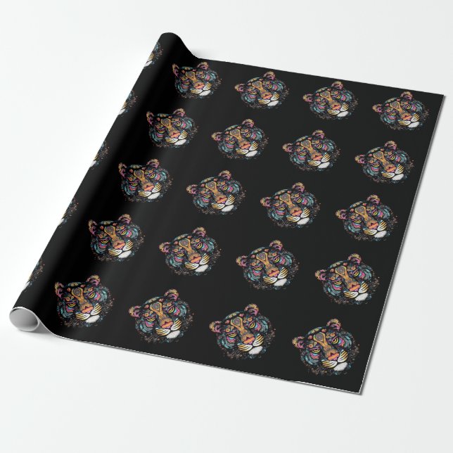 Papel De Presente Cabeça de Tigre  (Desenrolado)